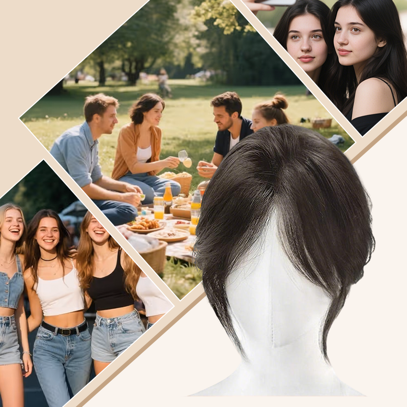 Natural Clip-on Partial Bangs Hair Piece